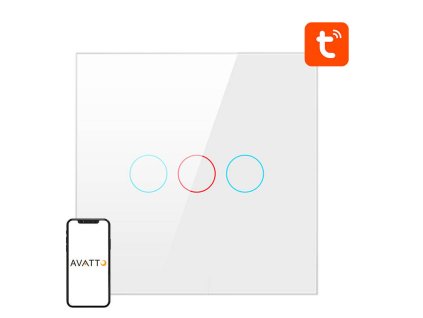 Dotykový spínač Avatto ZigBee ZTS02-EU-W3 Triple TUYA (biely)