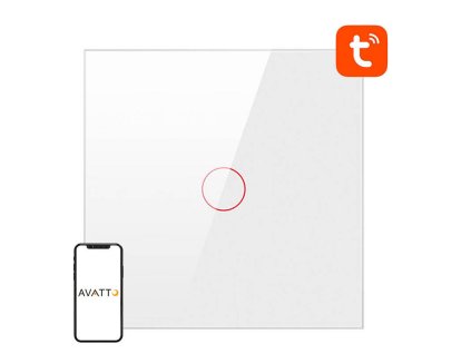Dotykový spínač ZigBee Avatto LZTS02-EU-W1 Single bez neutrálu TUYA (biely)
