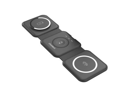 Magnetická indukčná nabíjačka Choetech T588-F 3v1 15W (čierna)
