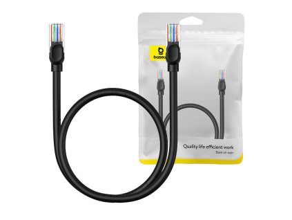 Baseus Ethernet CAT5, 0,5 m sieťový kábel (čierny)