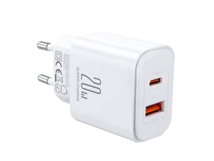 Sieťová nabíjačka Joyroom JR-TCF05, (EU) 20W A+C (biela)