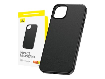 Puzdro na telefón pre iPhone15 Pro Baseus Fauxther Series (Black)