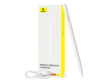 Aktívny stylus Baseus Smooth Writing Series s bezdrôtovým a káblovým nabíjaním (biely)