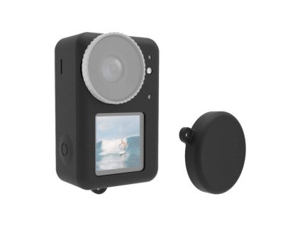 Silikonowe etui Puluz dla DJI Osmo Action 3 / 4 / 5 Pro z osłoną na obiektyw (czarne)