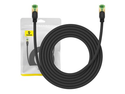 Opletený sieťový kábel Cat 8 Baseus Ethernet RJ45, 40Gbps, 3 m (čierny)