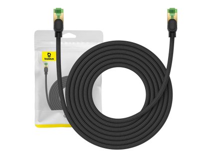 Opletený sieťový kábel Cat 8 Baseus Ethernet RJ45, 40Gbps, 5 m (čierny)