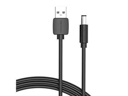 Napájací kábel USB 2.0 na DC 5,5 mm barelový konektor 5V Vention CEYBF 1 m (čierny)
