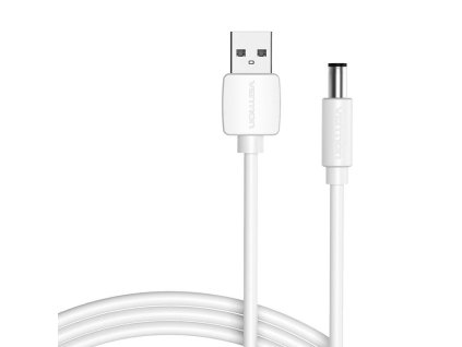 Napájací kábel Vention CEYWGD 1,5 m (biely) z USB 2.0 na DC 5,5 mm Barrel Jack 5V