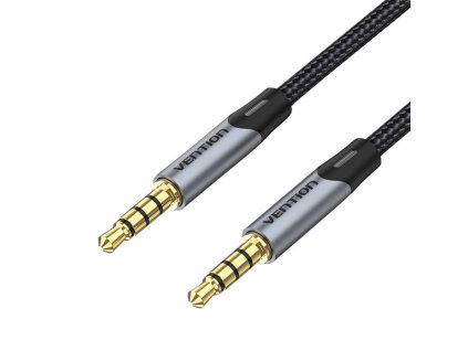 TRRS 3,5 mm audio kábel mini jack Vention BAQHF 1 m sivý