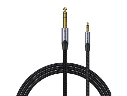 Audio kábel 3,5 mm TRS na 6,35 mm Vention BAUHH 2 m sivý
