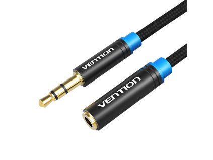 Opletený 3,5 mm audio predlžovací kábel 1,5 m Vention VAB-B06-B150-M čierny