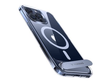 Puzdro Torras UPRO Pstand pre iPhone 15 Pro (transparentné)