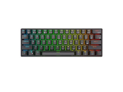 Mechanická klávesnica Royal Kludge RK61 RGB, hnedý spínač (čierna)