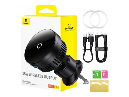 Bezdrôtový nabíjací držiak do auta Baseus MagPro 15W (čierny)