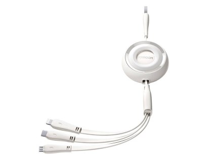 Kábel 3 v 1 Joyroom Colorful USB na USB-C/Lightning/Micro USB 3,5A, 1 m (biely)