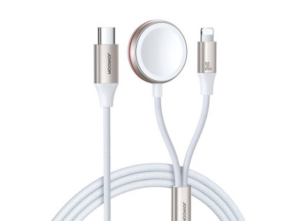 Rýchlonabíjacia magnetická nabíjačka pre Apple Watch 2v1 Joyroom S-IW012 30W 1,5 m (biela)