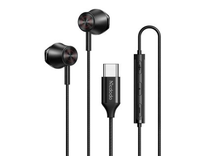 Mcdodo HP-4070 káblové slúchadlá do uší, USB-C (čierne)