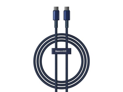 Kábel USB-C na USB-C Baseus Tungsten Gold, 100 W, 1 m (modrý)