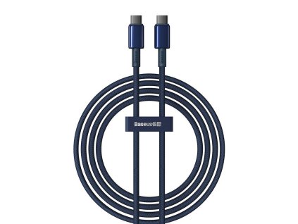 Kábel USB-C na USB-C Baseus Tungsten Gold, 100 W, 2 m (modrý)
