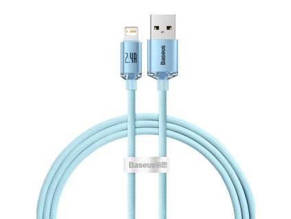 Kabel USB do iP Baseus Crystal Shine, 2.4A, 1.2m (niebieski)