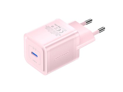 Sieťová nabíjačka, Vention, FEPP0-EU, USB-C, 20W, GaN (ružová)