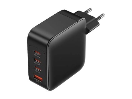 Nabíjačka, Vention, FEIB0-EU, 3xUSB-C, USB- A, 140W/140W/30W/18W, GaN (čierna)