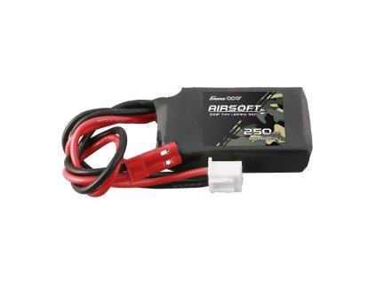 Gens ace 250mAh 7.4V 35C 2S1P Airsoft Gun Lipo batéria s konektorom JST-SYP