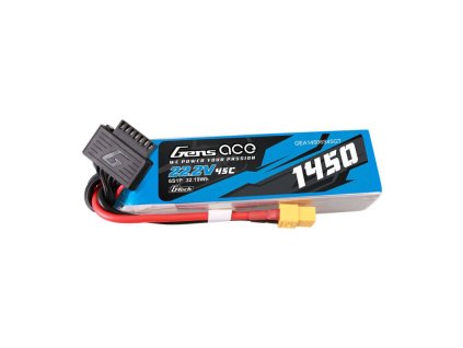 Gens Ace G-Tech 1450mAh 22.2V 45C 6S1P Lipo Battery Pack with XT60 Plug