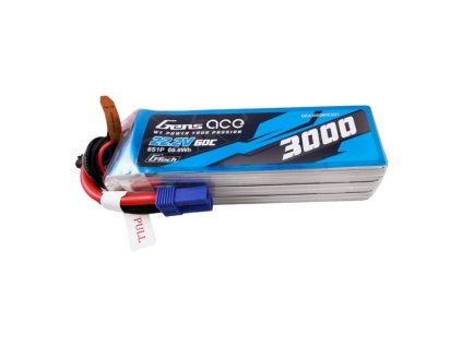 Gens ace G-Tech 3000mAh 22.2V 60C 6S1P Lipo Battery Pack with EC5 plug