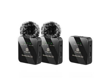Bezdrôtový viazaný mikrofón PULUZ 2 TX + 1 RX
