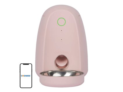 Smart food dispenser with plastic bowl WIFI mini Dogness (pink))