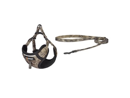 Dogness walking set leash 1,5m+harness for dog (moro)