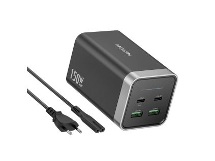 Sieťová nabíjačka MOKiN PD150W 2xUSB-C 2xUSB-A (čierna)