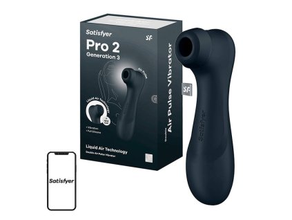 Masážny prístroj na klitoris Satisfyer Pro 2 Generation 3 s aplikáciou (čierny)
