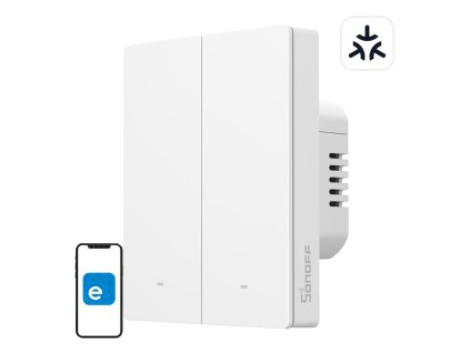 SONOFF M5-2C-80W Matter WiFi smart nástenný spínač (2-kanálový, pre rám)