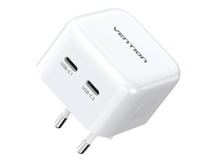 Vention FBPW0-EU USB(C+C) GaN sieťová nabíjačka (35W/35W) (biela)