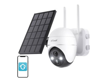 Wireless 5MP WiFi outdoor camera ieGeek ZS-GX4S white with solar panel