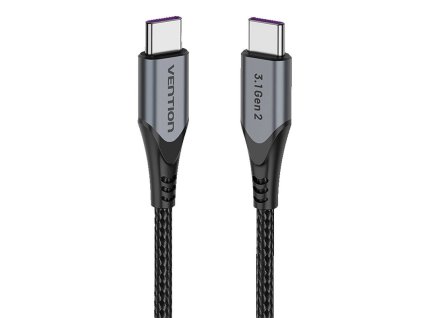 USB-C to USB-C 100W Vention TAHHF 5A 1m USB 3.1 Gen2 4k cable (gray)