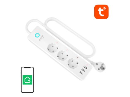 Inteligentná napájacia lišta Gosund P1 PLUS WiFi (3x AC schuko, 3x USB-A) Tuya