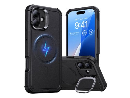 Cyber Tough (HaloLock) ESR case with stand for iPhone 16 Plus (black)