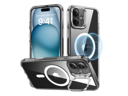 Classic Hybrid (HaloLock) ESR case with stand for iPhone 16 (clear)