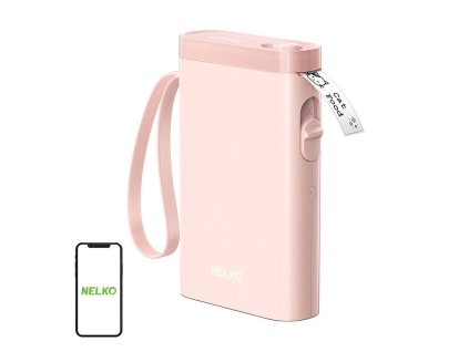 Nelko P21 thermal label printer (pink)