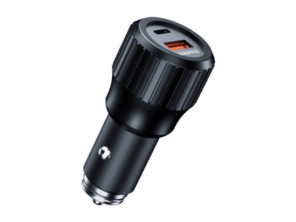 Choetech 63W Dual USB-C 45w + USB-A 18w rýchla nabíjačka do auta (čierna)