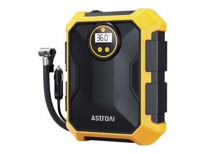 Vzduchový kompresor AstroAI CZK-3674 12V DC 100PSI (žltý)