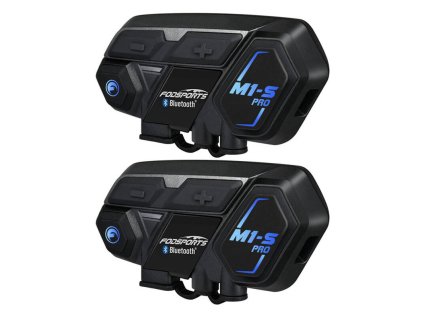 Interkom pre motocykle Fodsports M1-S Pro v dvojbalení (čierny)