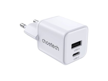 Sieťová nabíjačka Choetech PD30W Dual Ports 1C1A (biela)