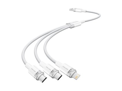 Kábel USB 2.0 A na 3v1 3A Vention CTPWG 1,5 m (biely)