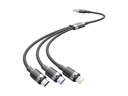 Kábel USB 2.0 A na 3 v 1 6A Vention CTRBG 1,5 m (čierny)