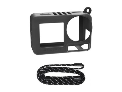 Sunnylife OA5-BHT885-D silikónové puzdro s remienkom pre ACTION 5 PRO (čierne)