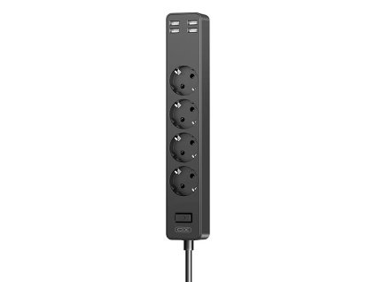 Napájacia lišta XO WL10 4USB 1,8 m (čierna)